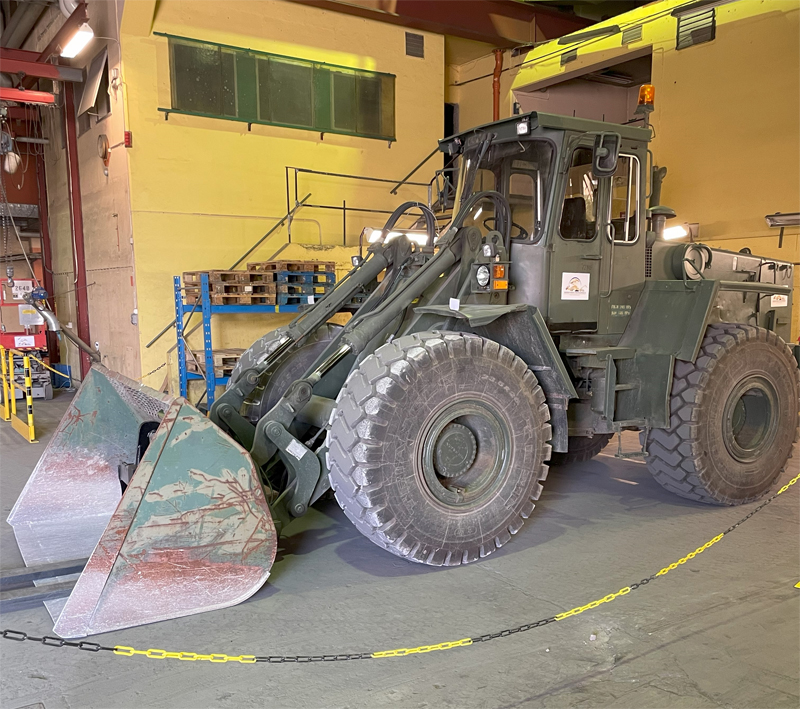 Grön hjullastare Volvo BM 4500 stulen i Arboga
