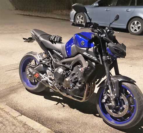 Blå Yamaha MT-09 ABS stulen i Salem-Rönninge sydväst om Stockholm