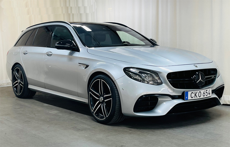 Silvermetallic Mercedes Benz E63 S AMG Touring stulen i Billdal mellan Göteborg och Kungsbacka