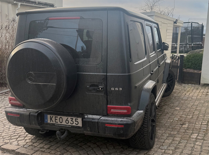 Svart Mercedes Benz AMG G63 stulen i Bromma, Stockholm