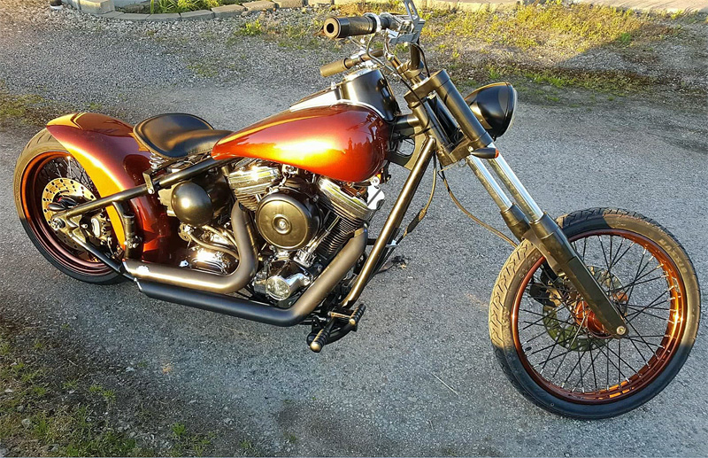 Amatörbyggd/ Egen tillverkad chopper "Back in Black" stulen i Svedala