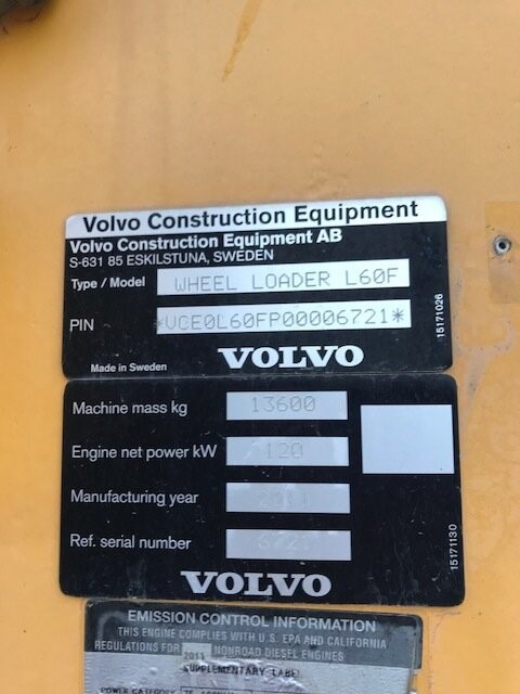 Hjullastare Volvo L60F stulen i Enköping