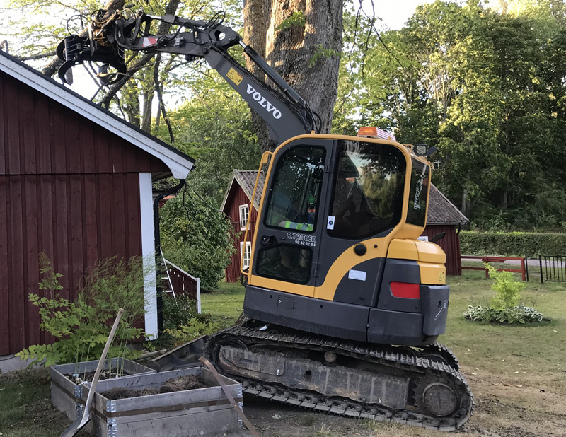 Bandburen grävmaskin Volvo ECR58 stulen i Skyllberg nordost om Askersund