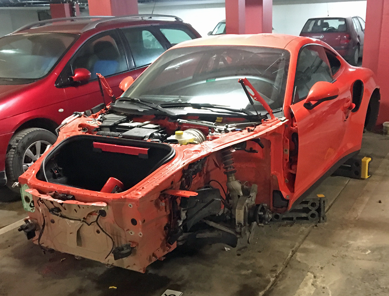Ytterligare stöld av delar från Porsche 911/ 991 GT3 RS, Sundbyberg, Stockholm