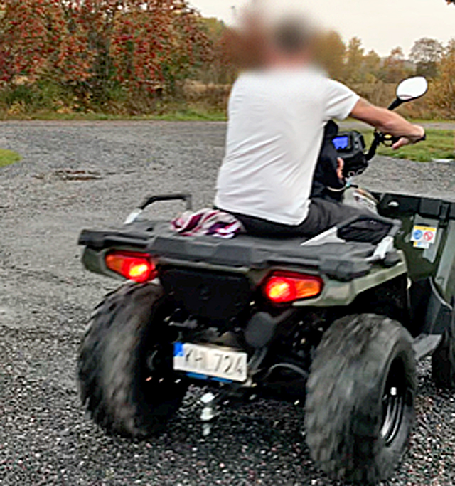 Fyrhjuling Polaris Sportsman 570 EPS stulen nordost om Norrtälje