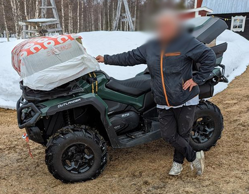Fyrhjuling Can Am Outlander 570 Max Pro stulen vid Bockträsk, Sorsele