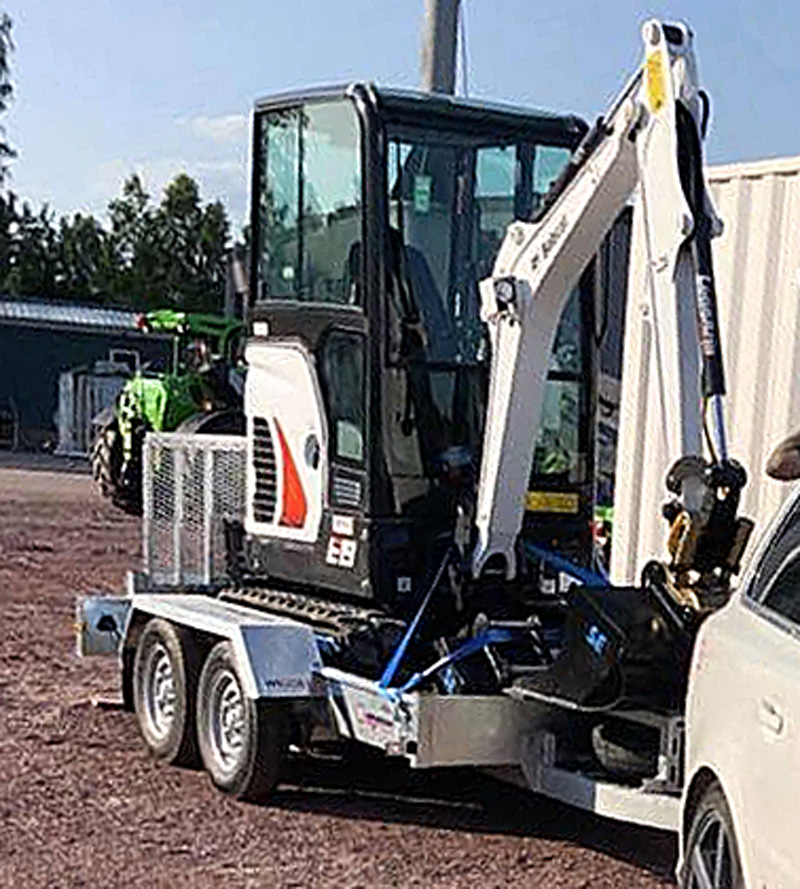 Bandburen minigrävare Bobcat E19 stulen i Laxsjö väster om Strömsund