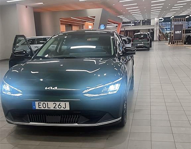 Grön KIA EV6 stulen i Mölnlycke, Göteborg