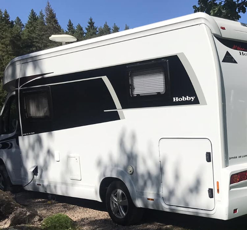 Husbil Fiat Hobby T65 GE stulen i Eklanda, Mölndal söder om Göteborg