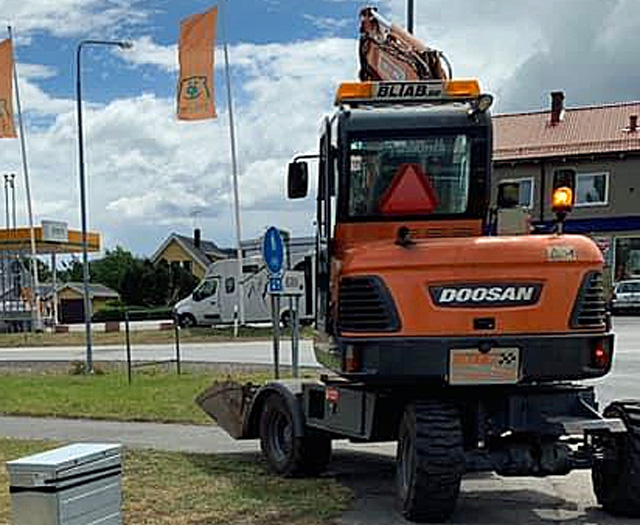 Hjulburen grävmaskin Doosan DX55 W stulen i Svartå mellan Degerfors och Laxå