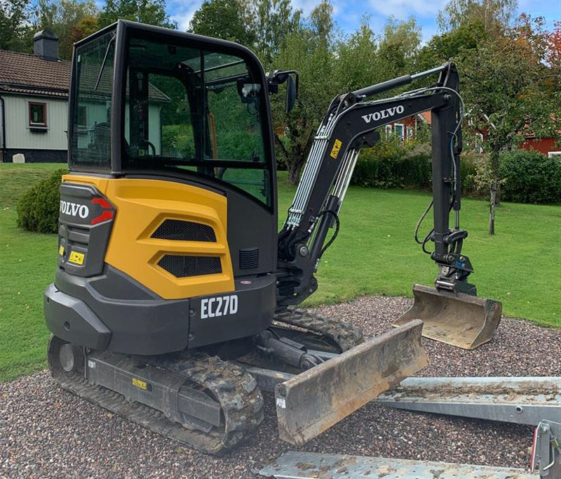 Bandburen minigrävare Volvo EC27D stulen i Örebro