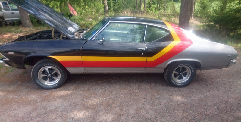 Flerfärgad Chevrolet Chevelle SS 396 stulen i Häverödal, Hallstavik.