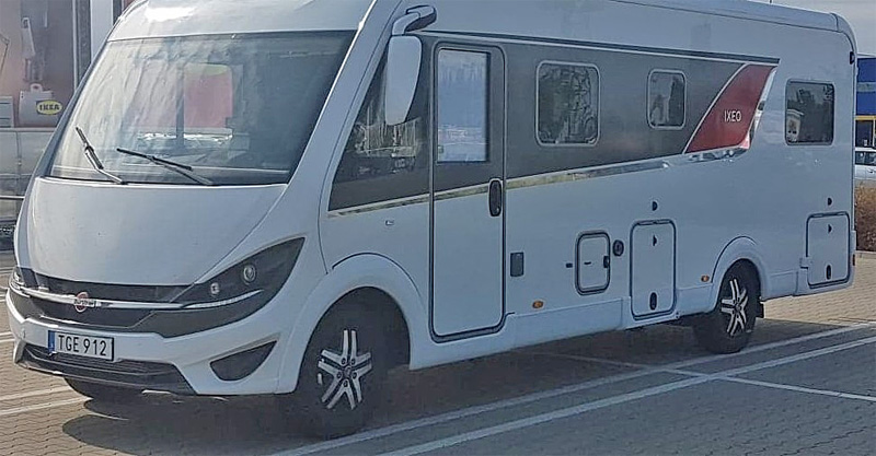 Husbil Fiat Bürstner BI7441 stulen i Nödinge norr om Göteborg