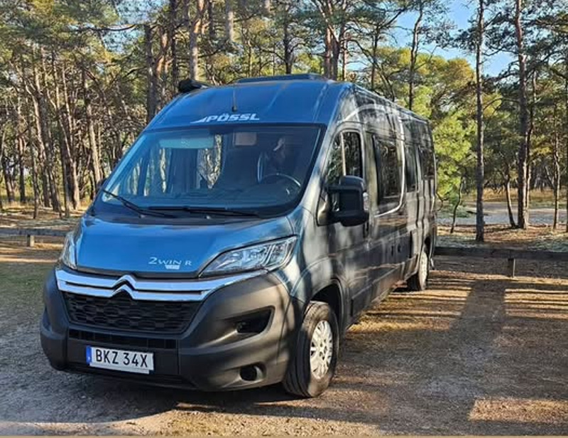 Husbil "plåtis" Citroen Pössl KW 30 stulen i Bromölla