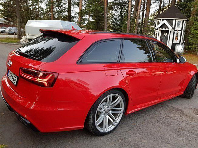 Röd Audi RS6 Avant Quattro stulen i Lomma