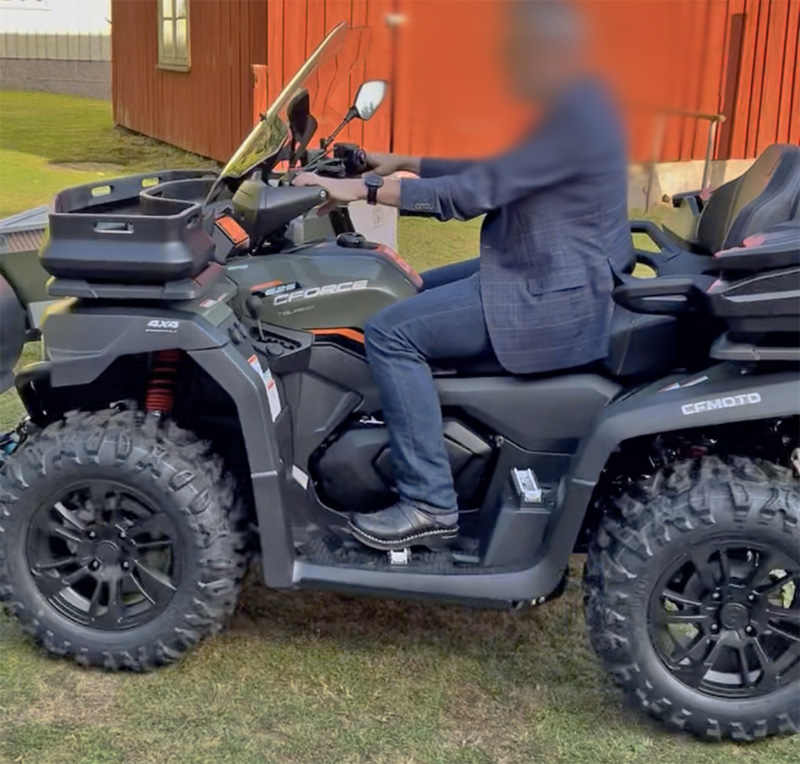 Grön fyrhjuling CFMoto CForce 625 Touring stulen väster om Frändefors