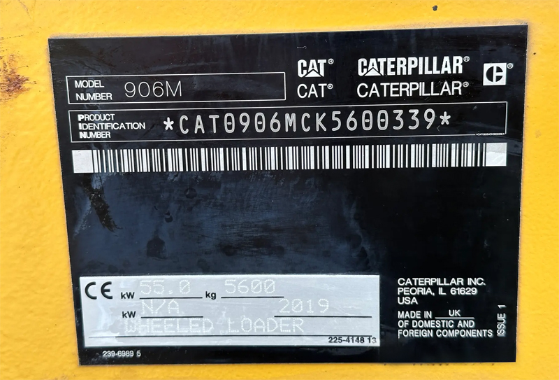 Gul hjullastare Caterpillar, CAT 906M stulen i Järfälla nordväst om Stockholm