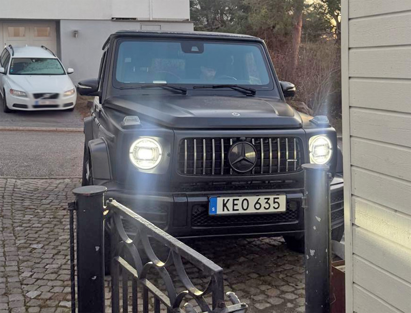 Svart Mercedes Benz AMG G63 stulen i Bromma, Stockholm