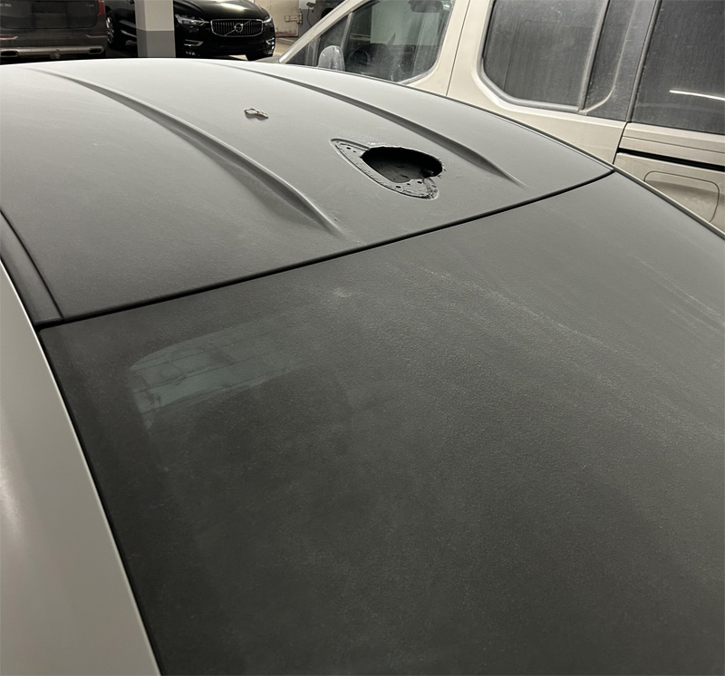 Vit BMW M3 CS slaktad på söder i Stockholm