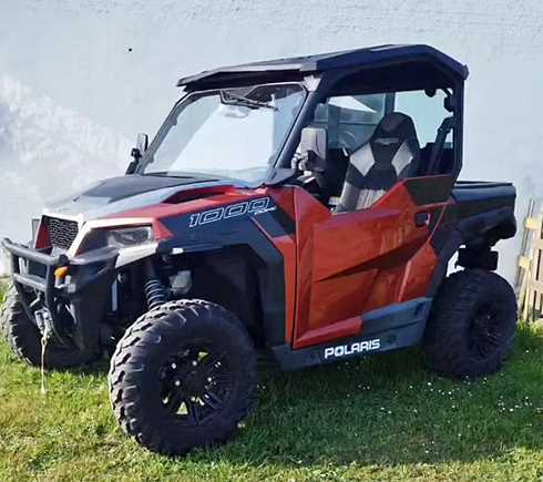 Täckt fyrhjuling Polaris General 1000 EPS stulen norr om Veberöd