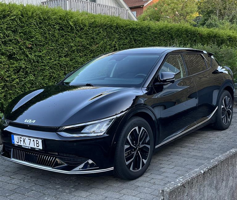 Svart KIA EV6 stulen utanför Åby ishall i Mölndal