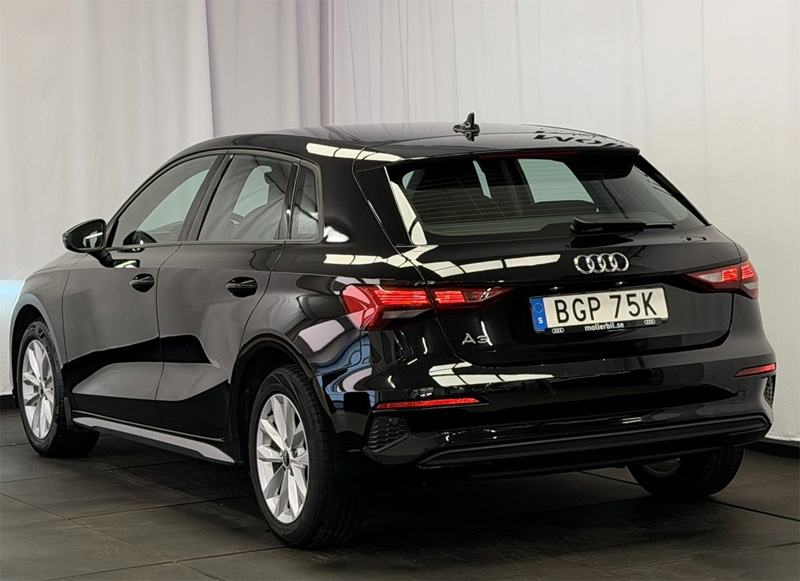 Svart Audi A3 Sportback stulen i Nordstan, Göteborg