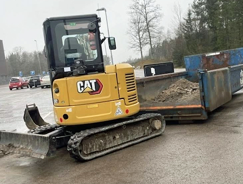 Bandburen minigrävare CAT 303 E.2 stulen utanför Hässleholm