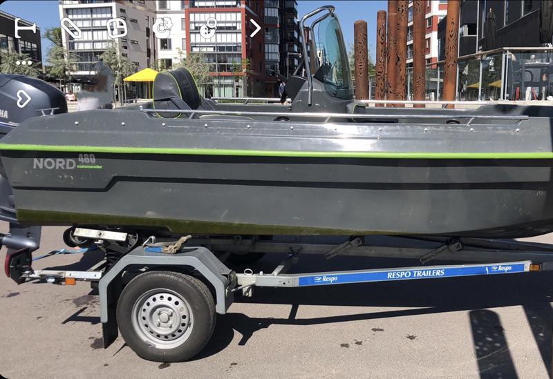 Nord Commande 480 med 50 HK Yamaha stulen i Västerås.