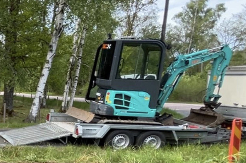 Minigrävare Kobelco stulen i Horred