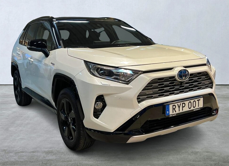 Vit med svart tak Toyota RAV4 Hybrid AWD "Style" stulen i Lund