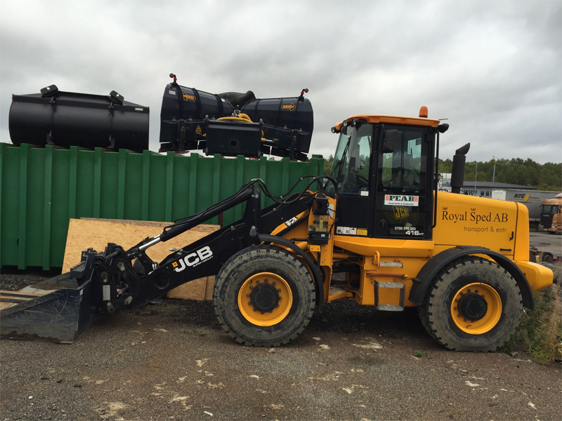 Hjullastare JCB 416 stulen vid Nacka gymnasium, Nacka