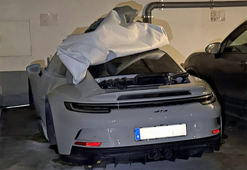 Porsche 911/992 GT3 slaktad på Kungsholmen i Stockholm