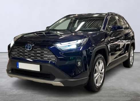 Mörkblå Toyota RAV4 Hybrid AWD-i 2,5 Executive stulen i Ensta, Täby norr om Stockholm